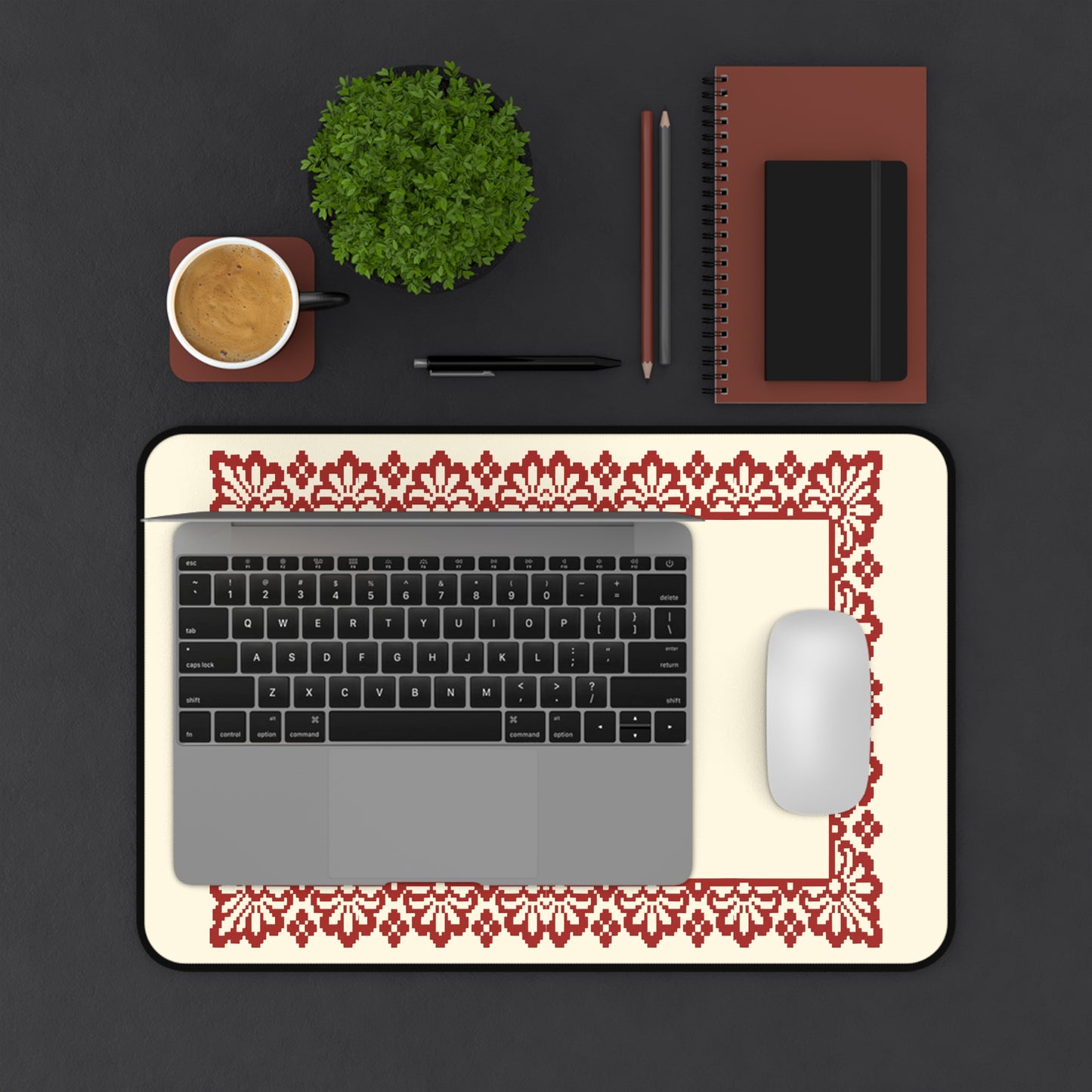 Small Desk Mat - Palestinian Tatreez Decore
