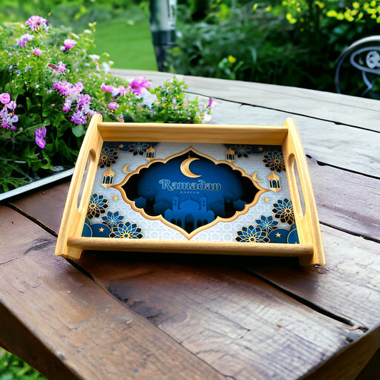 Custom Ramadan wood Tray