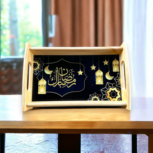 Custom Ramadan wood Tray