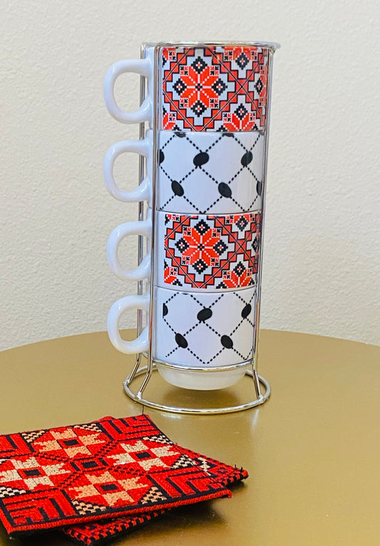 Stackable Palestinian Coffee cups set .