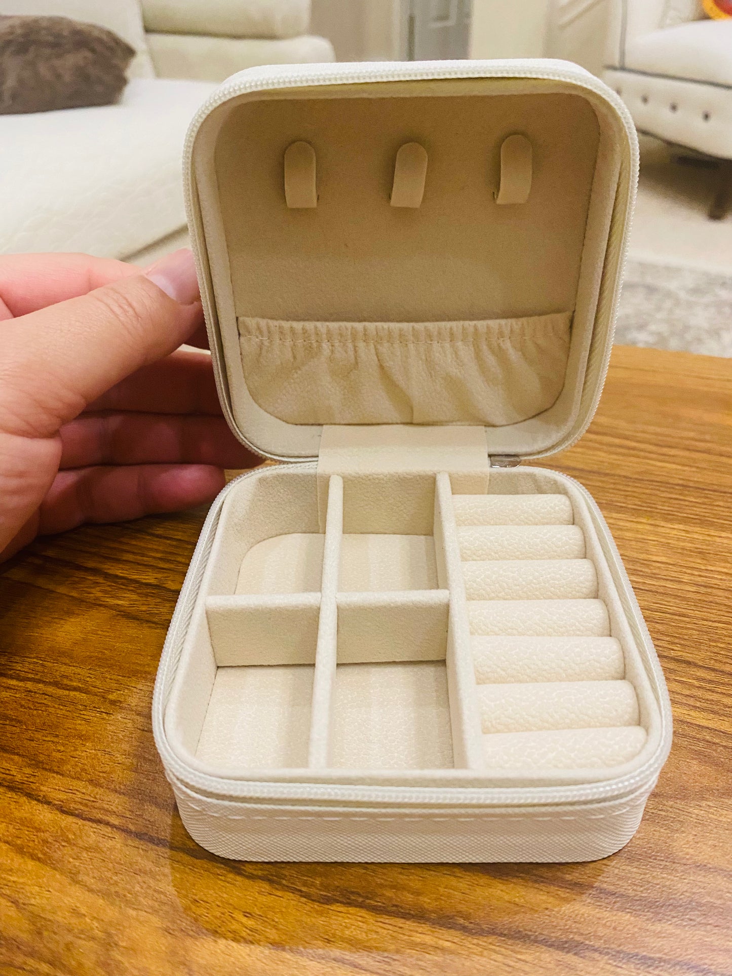 Personalized Tatreez Print Mini Leather Jewelry box