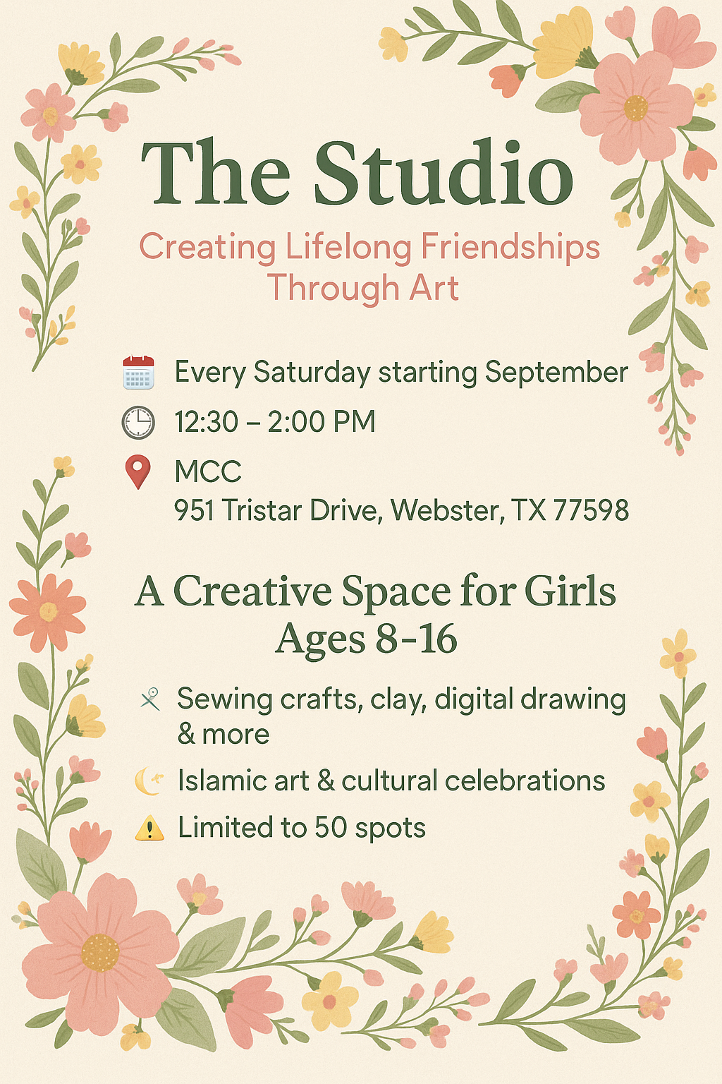 The Studio Art Club Fall Supplies