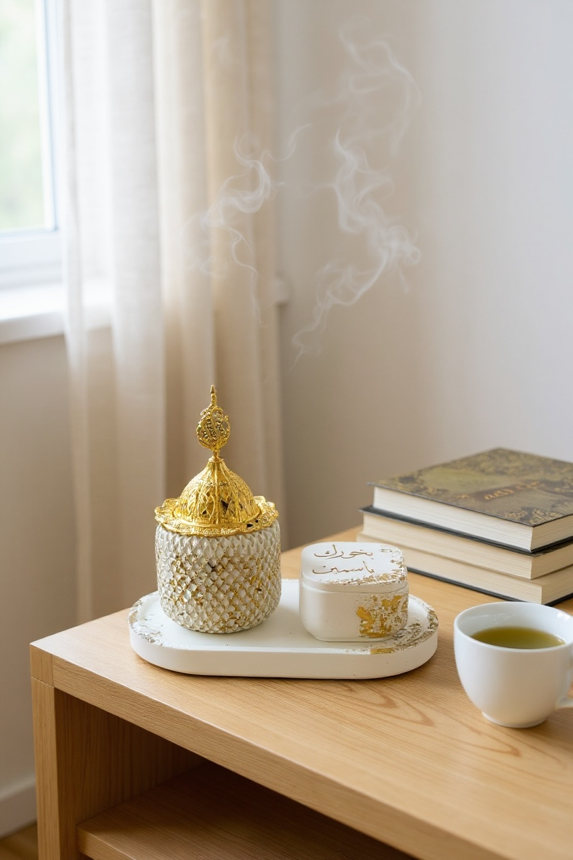 Layali Personalized Arabic Ceramic Incense Burner Set – Handmade Mabkhara & Incense Holder Gift