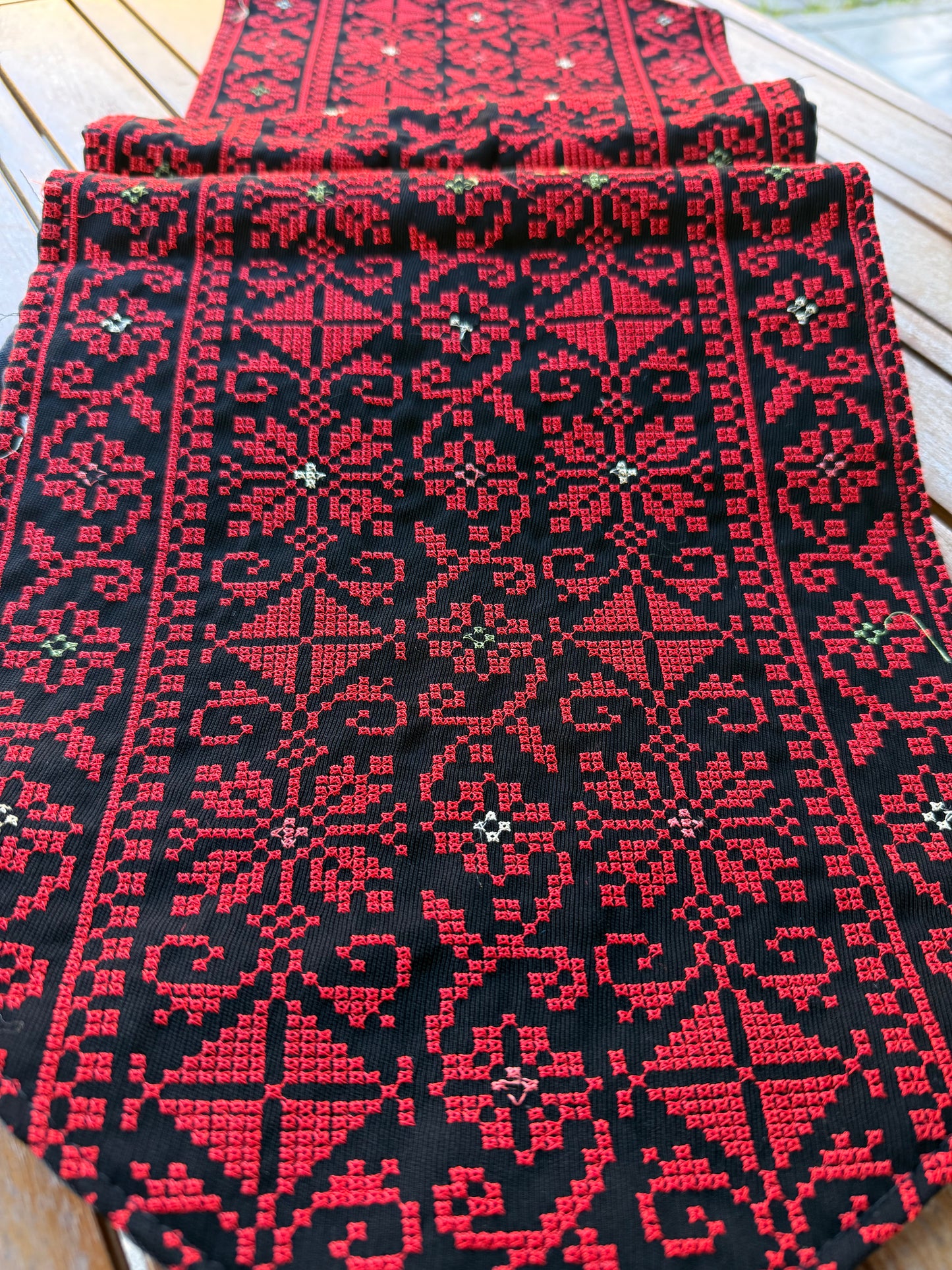 Red Tatreez Elegance runner (random design as available)