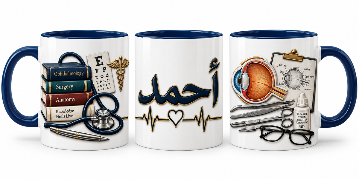 Personalized Ophthalmologist Mug with Arabic Name