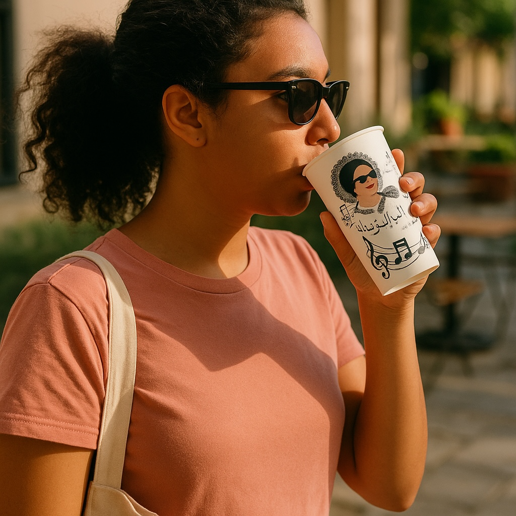 Om Kultho الف ليله و ليله paper coffee cups ( set of 20 cups )