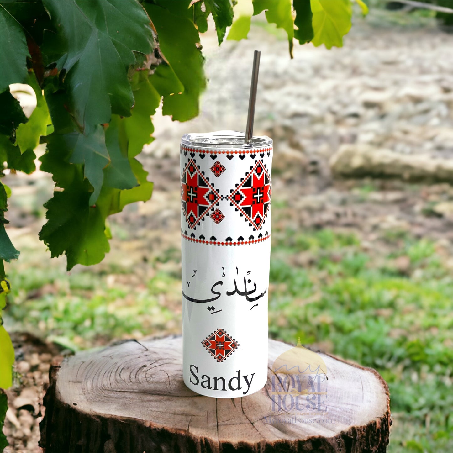 Tatreez Pattern Palestine Tumbler
