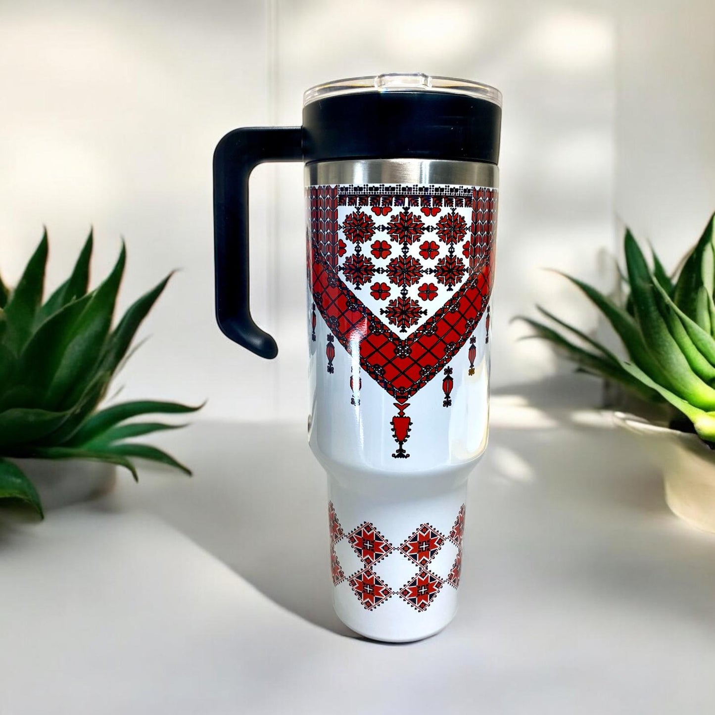 Tatreez Style 40 oz stainless steel Tumbler