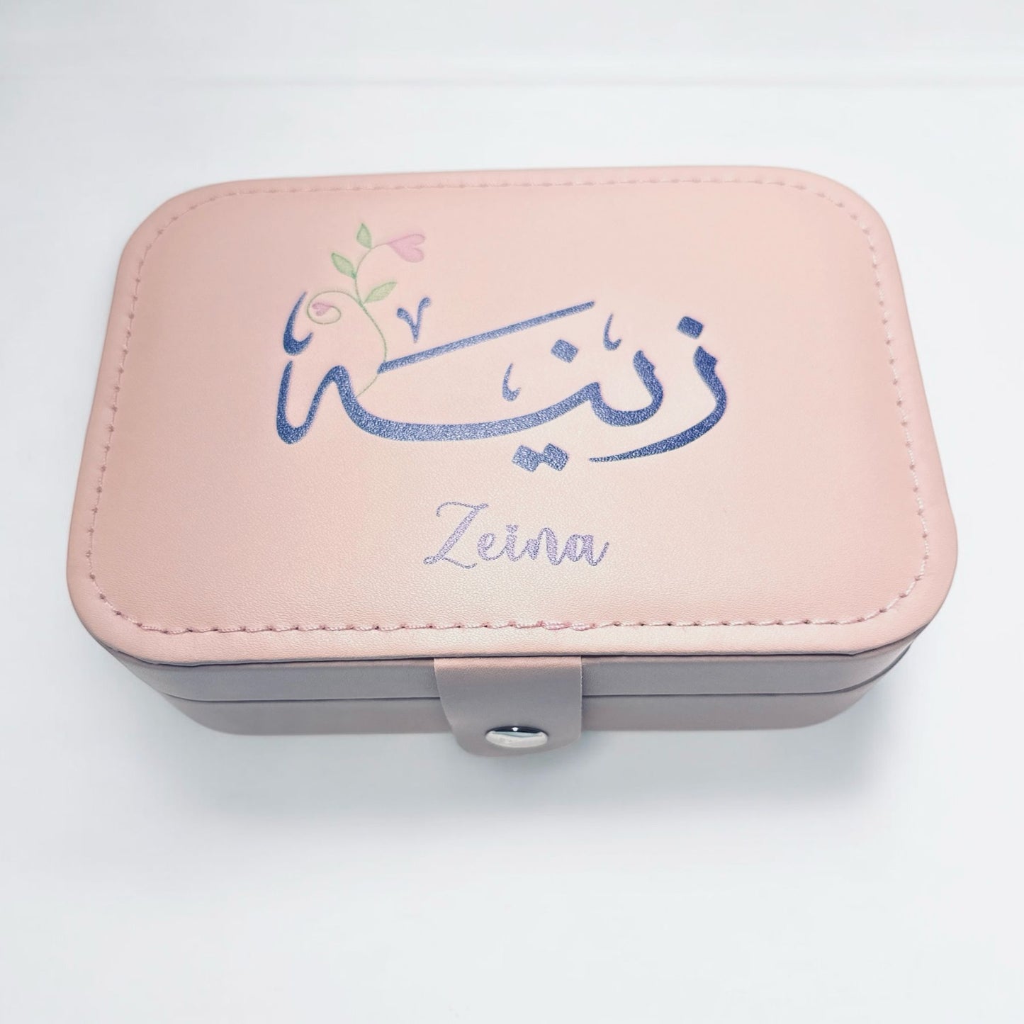 Personalized Leather Jewelry box with name in Arabic