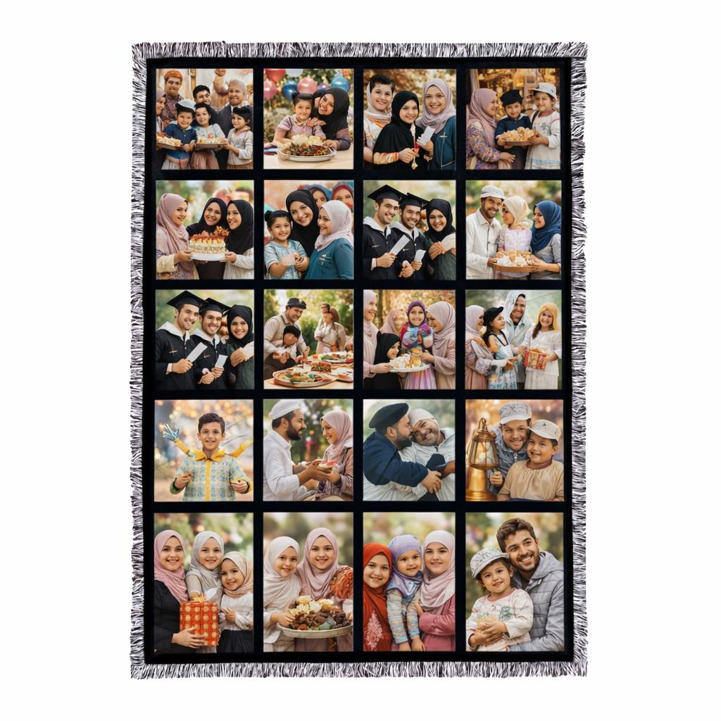 20-Photo Personalized Blanket for Graduation and birthday gifts.