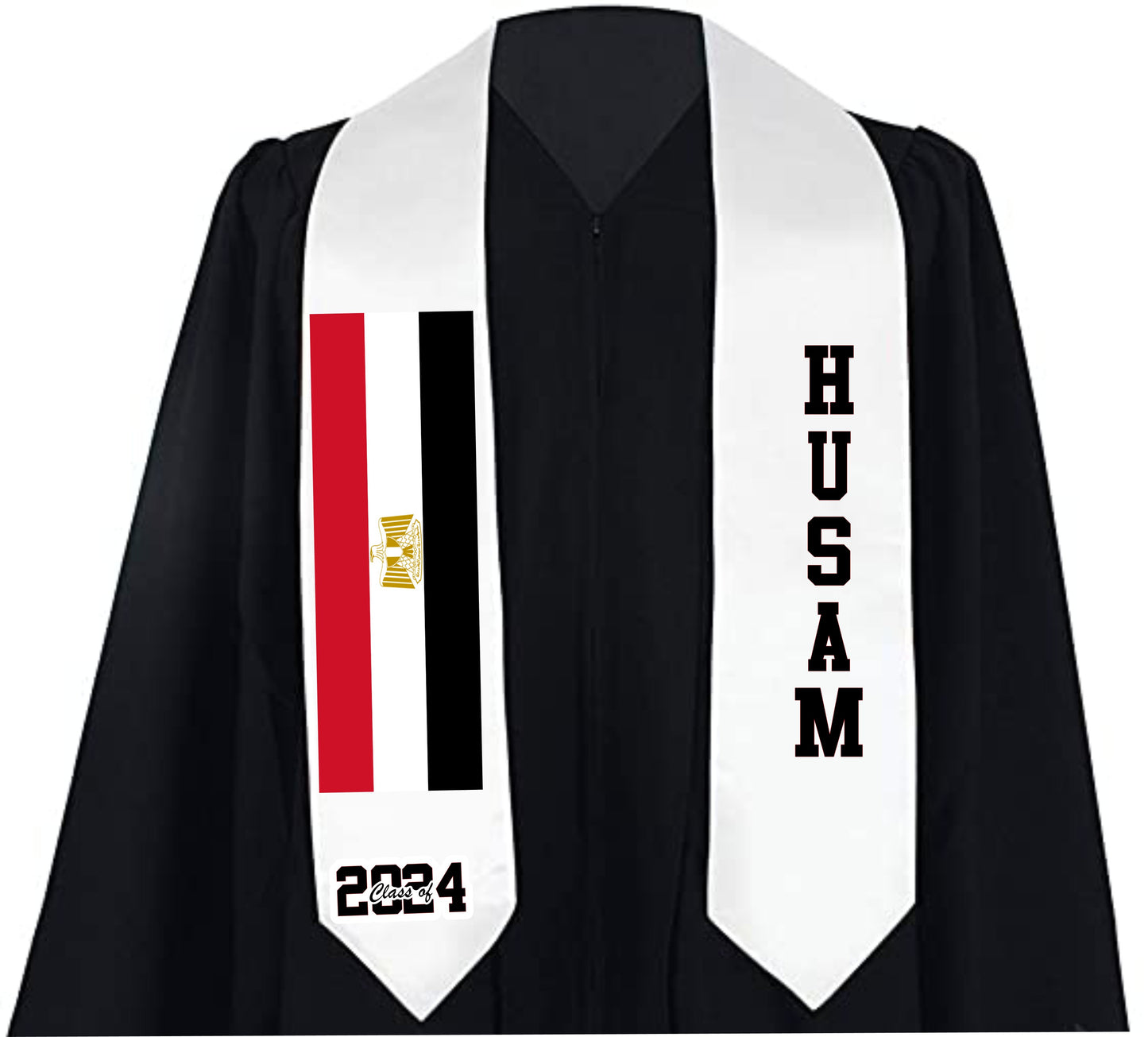 Personalized Graduation Stole with Country Flag