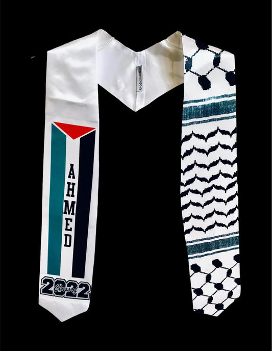 Palestinian Graduation Stole with Name and Palestine flag