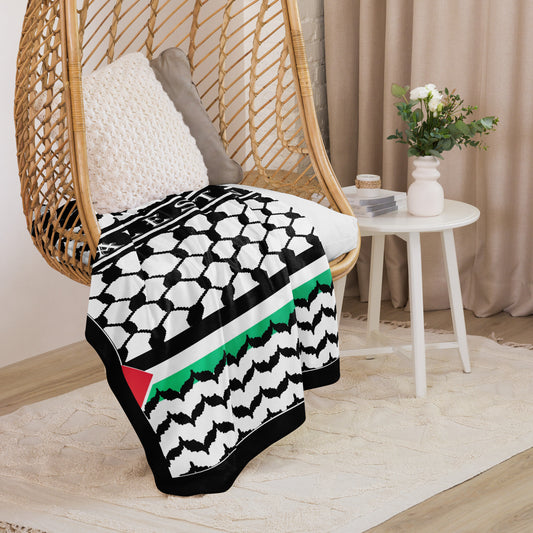 Kufiyah Sherpa Throw Blanket