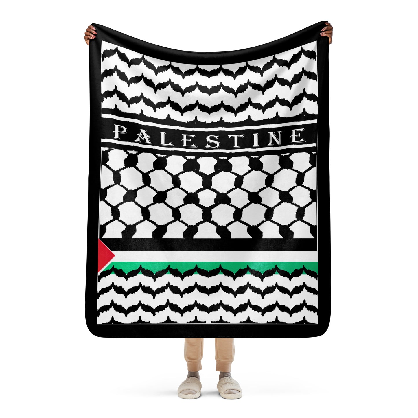 Kufiyah Sherpa Throw Blanket