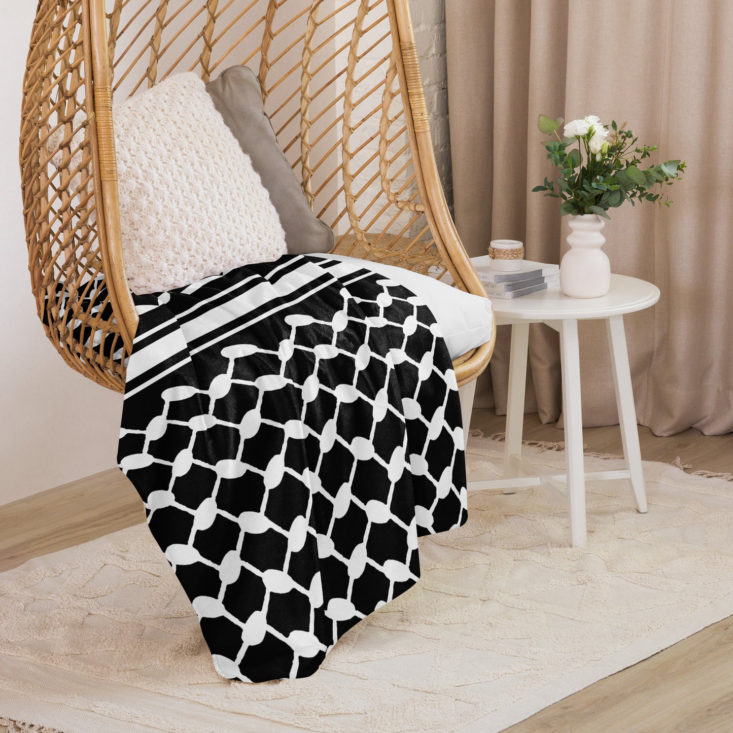 Kufiyah Sherpa blanket