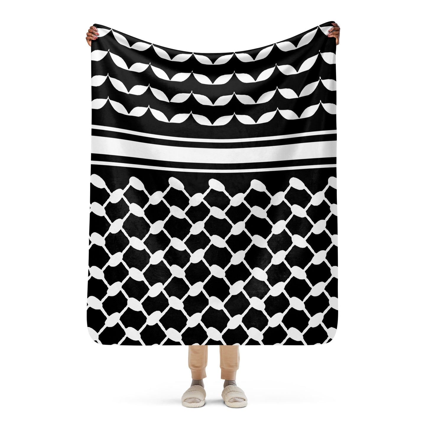 Kufiyah Sherpa blanket