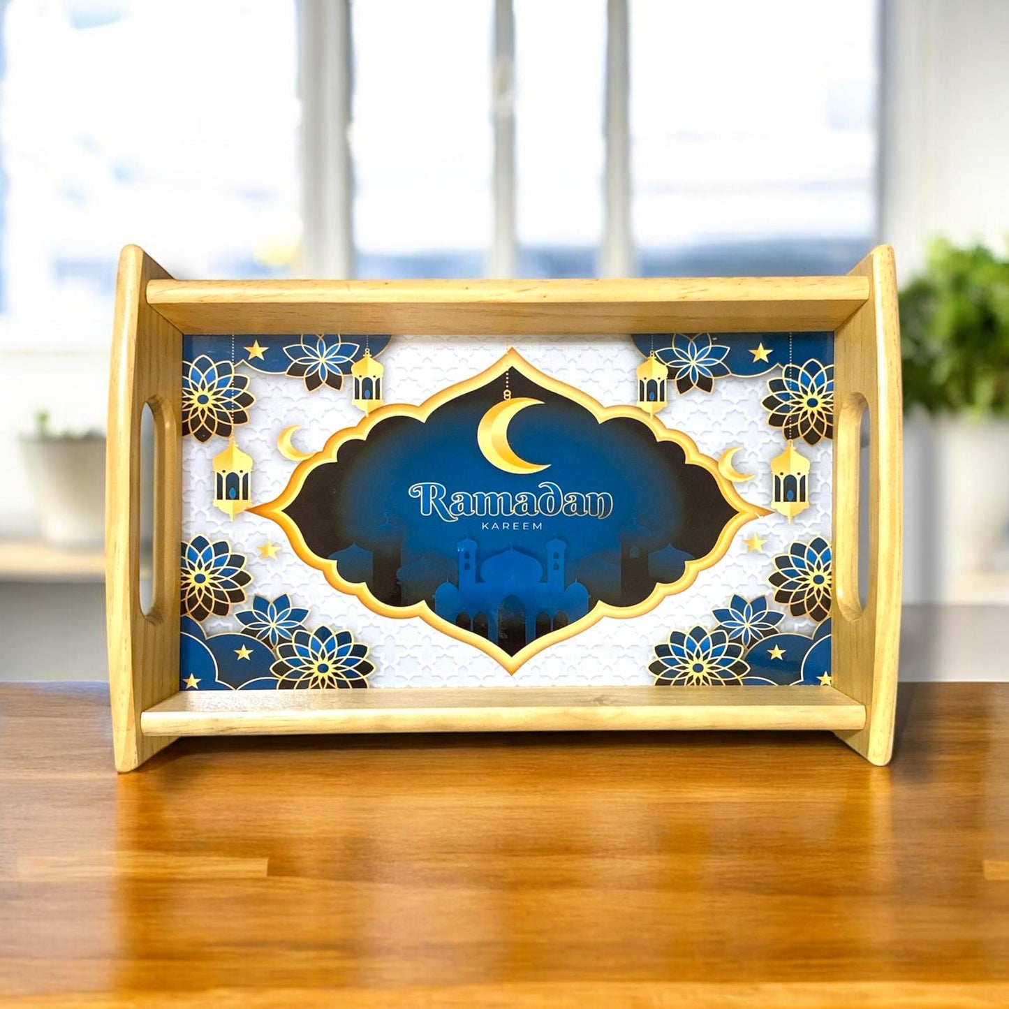 Custom Ramadan wood Tray