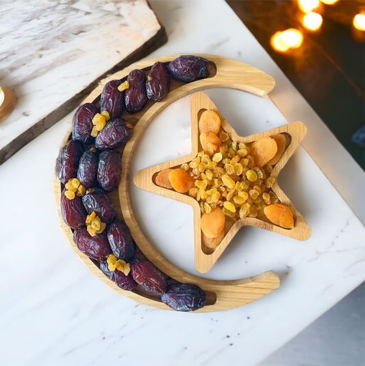 Crescent and Star Bamboo Serving Tray