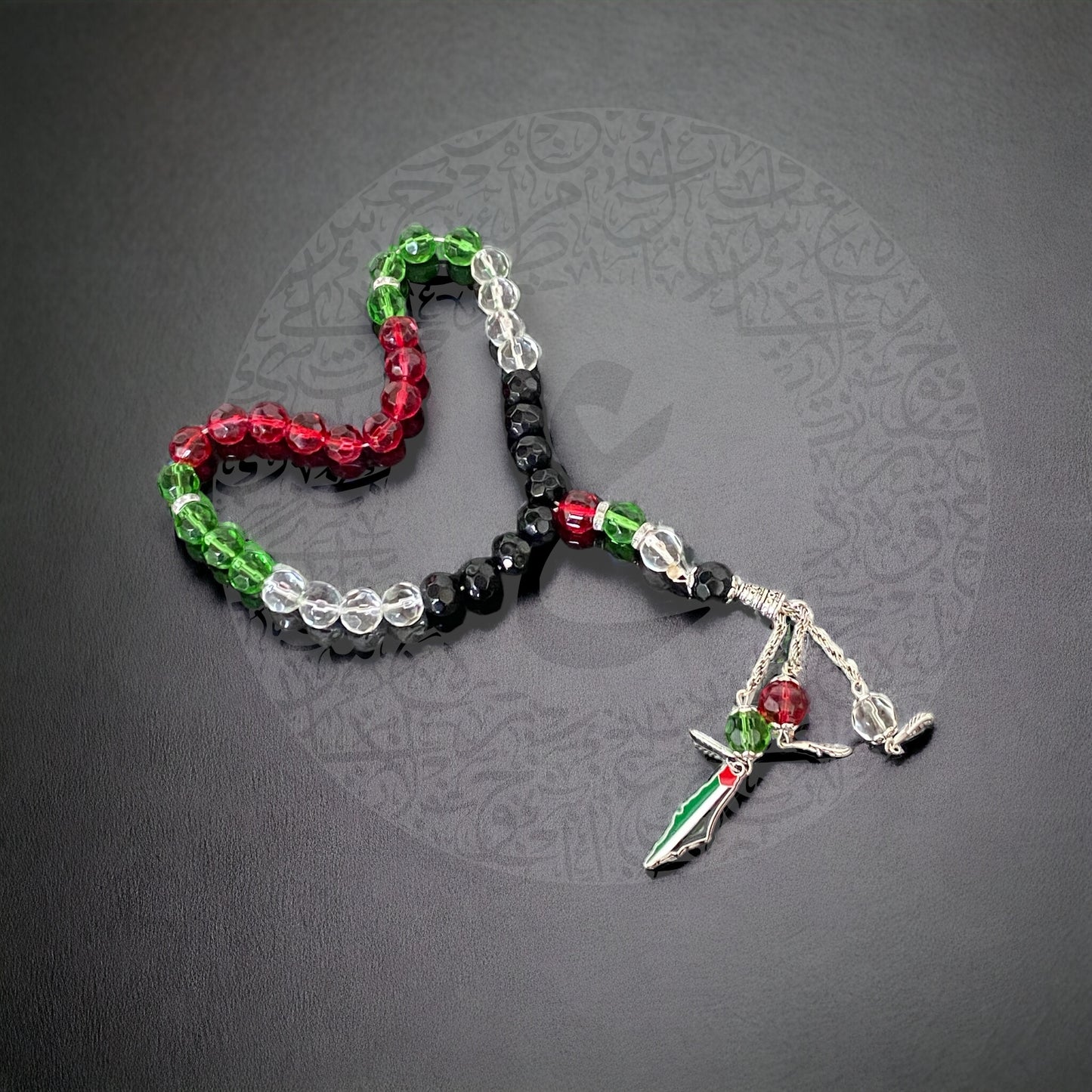 Palestine Essence" – Exquisite Palestinian-Themed Crystal Prayer Beads