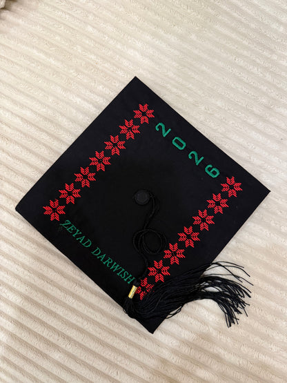 Tatreez embroidery graduation cap