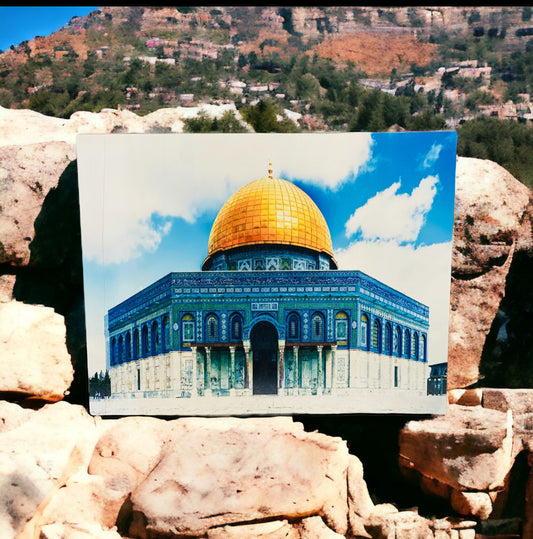 Sacred Silhouette" Custom Wood Panel with Jerusalem's Dome of the Rock