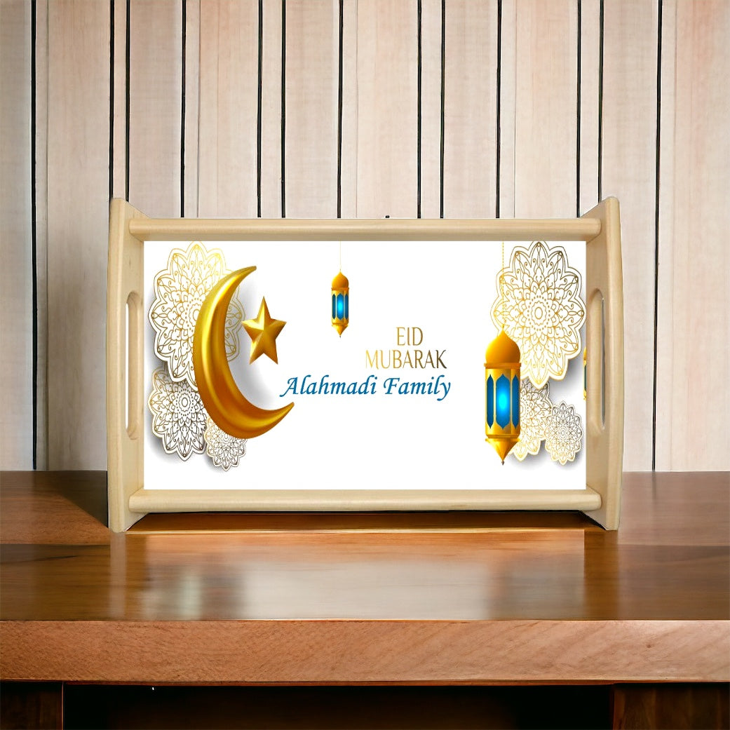 Personalized Wood Tray for Eid Holiday.