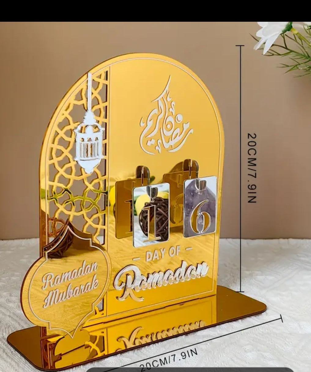 Gold Ramadan Acrylic Calander