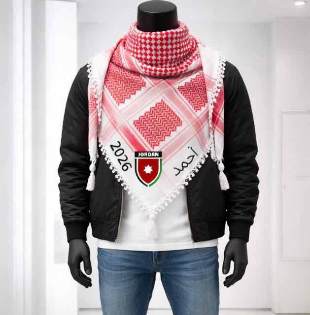 شماغ اردني Jordanian scarf personalized for World Cup 2026 ￼