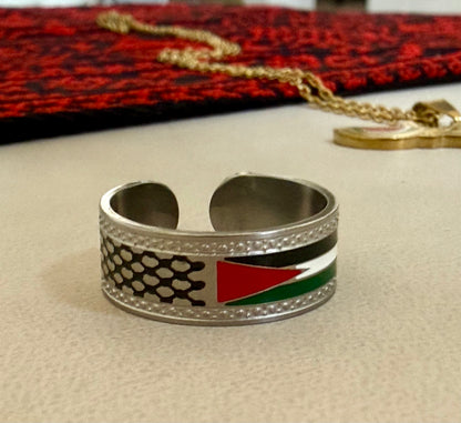 Stainless steel Palestinian adjust adjustable ring