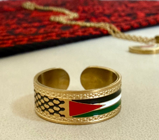 Stainless steel Palestinian adjust adjustable ring