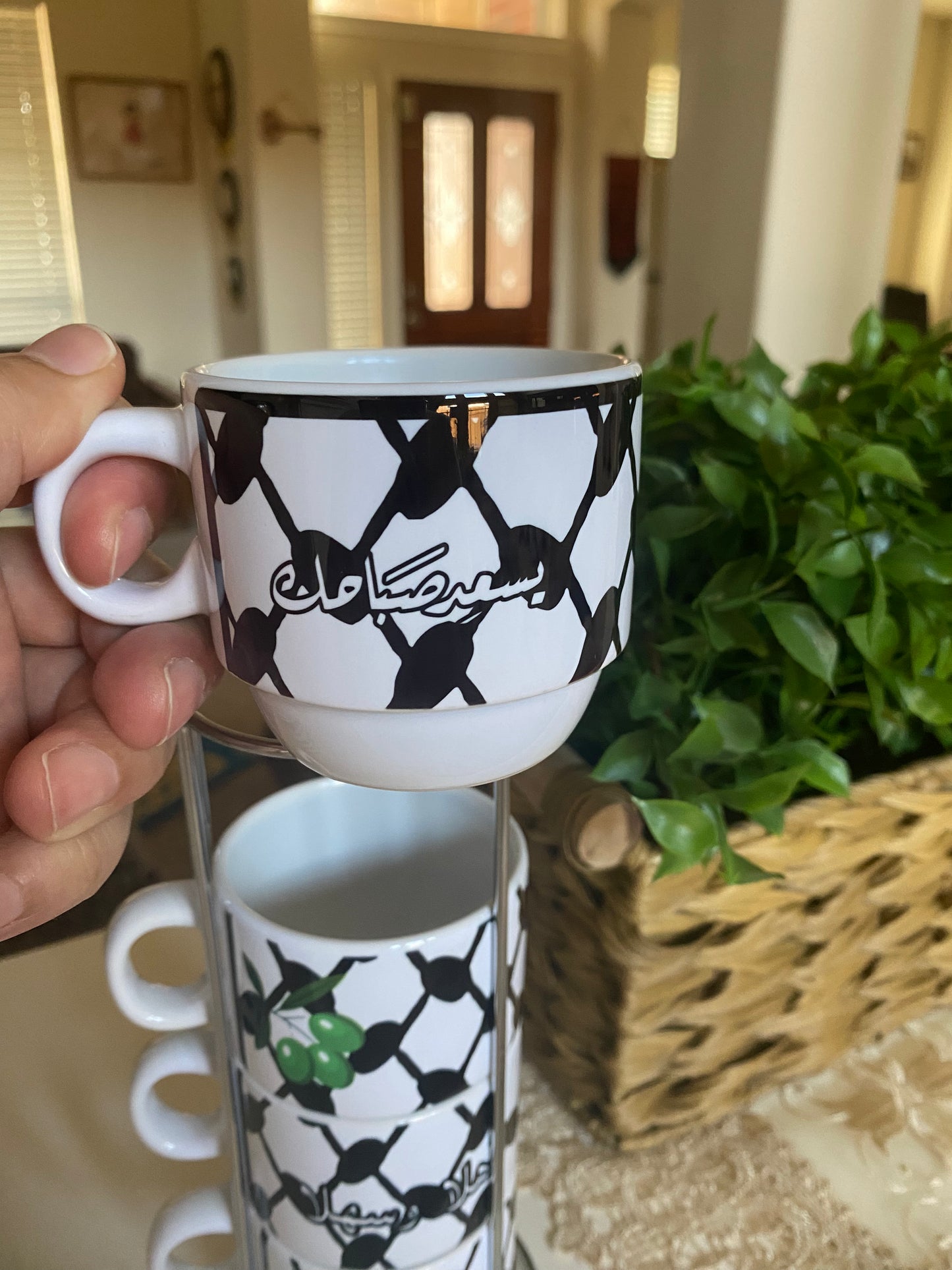 Stackable Kufiyah Coffee cups set .