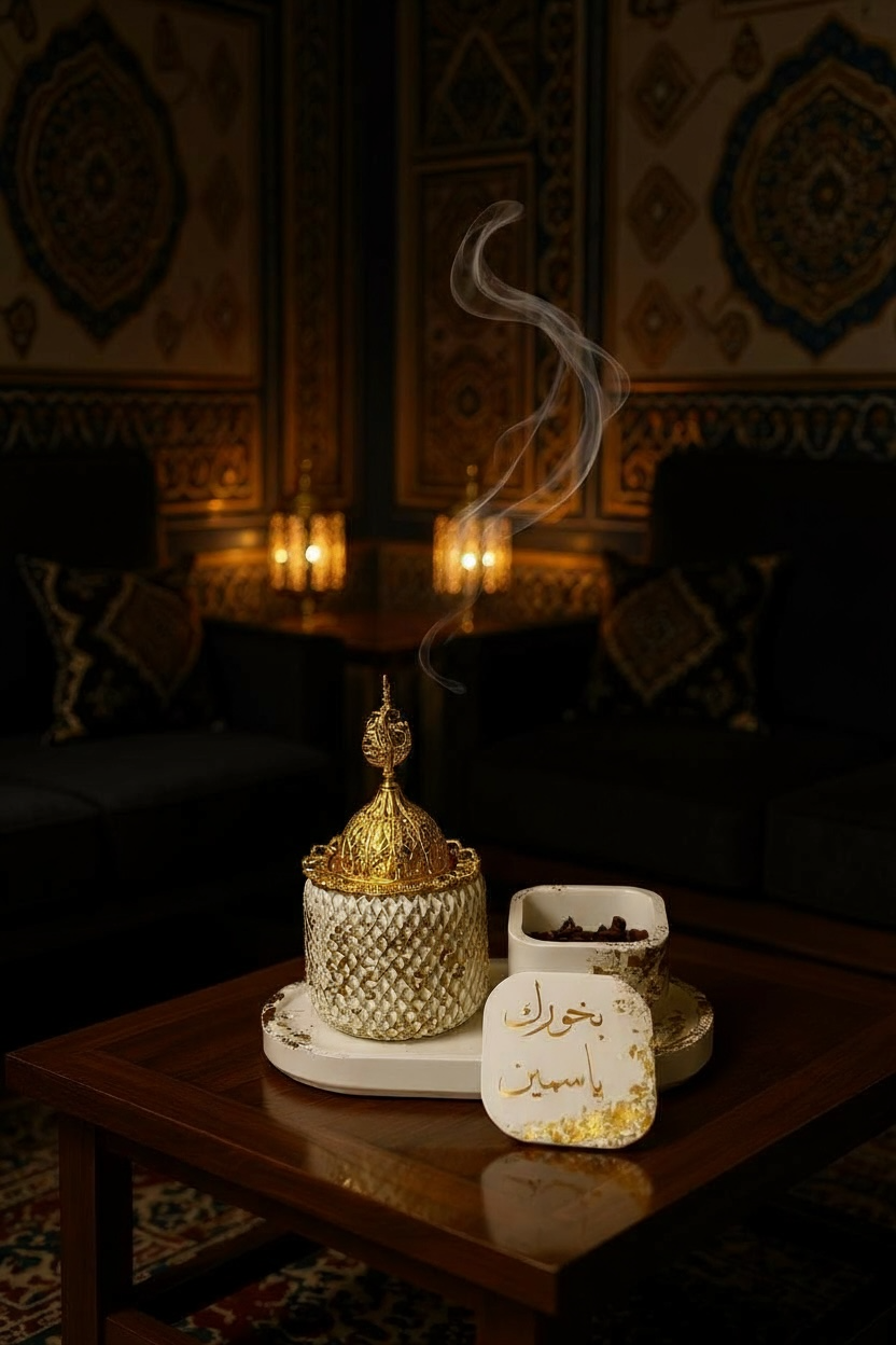 Layali Personalized Arabic Ceramic Incense Burner Set – Handmade Bakhoor & Charcoal Holder Gift