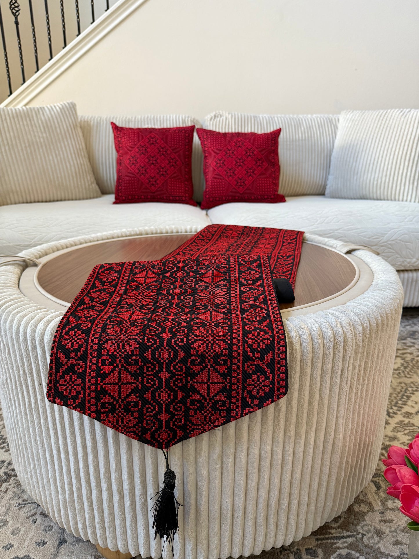 Set of Tatreez Cushion Covers. ( table runners sold separately)