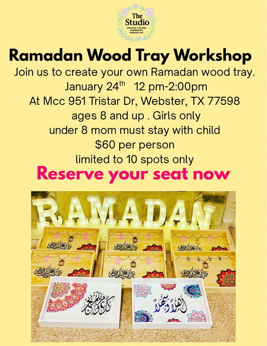 Ramadan wood tray workshop January 31, 2026