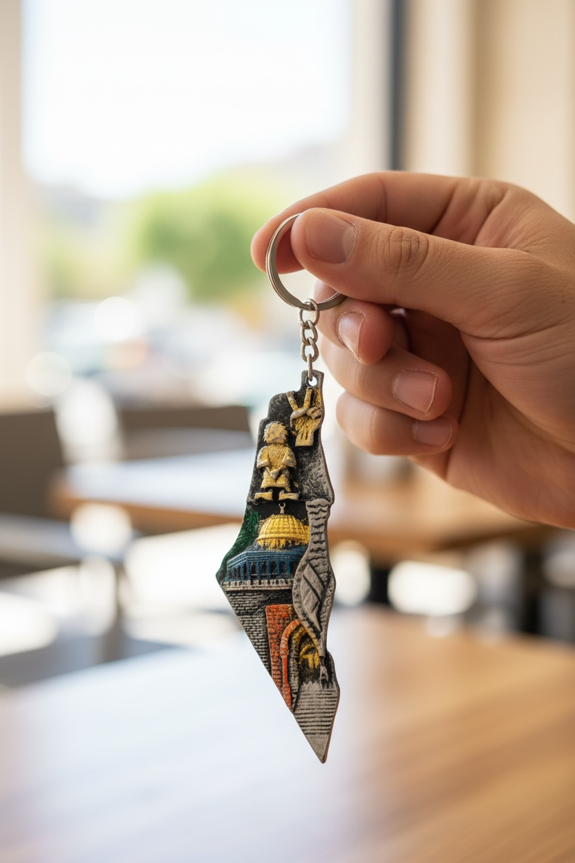 Palestine map keychain