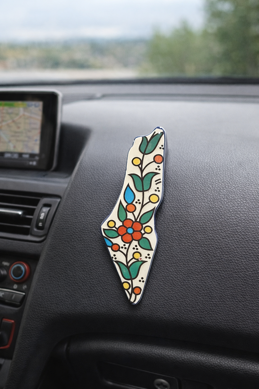 Palestine map ceramic magnet