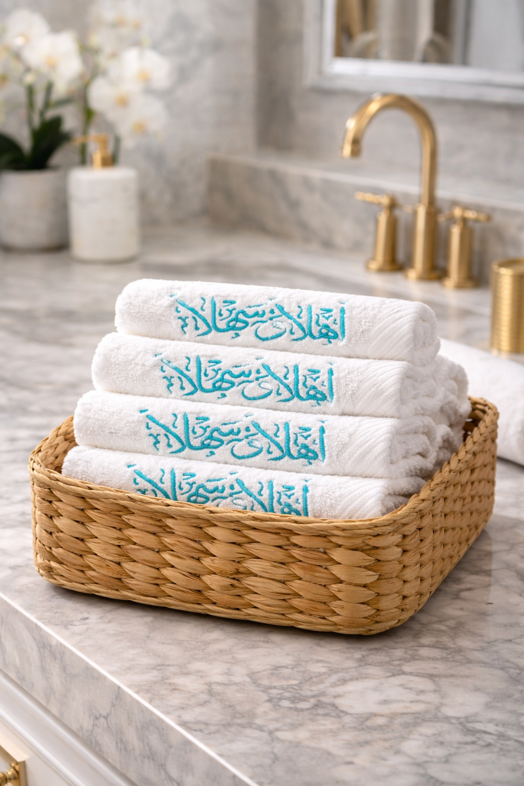 اهلاً و سهلاً washcloth set for guests bathroom set of 6