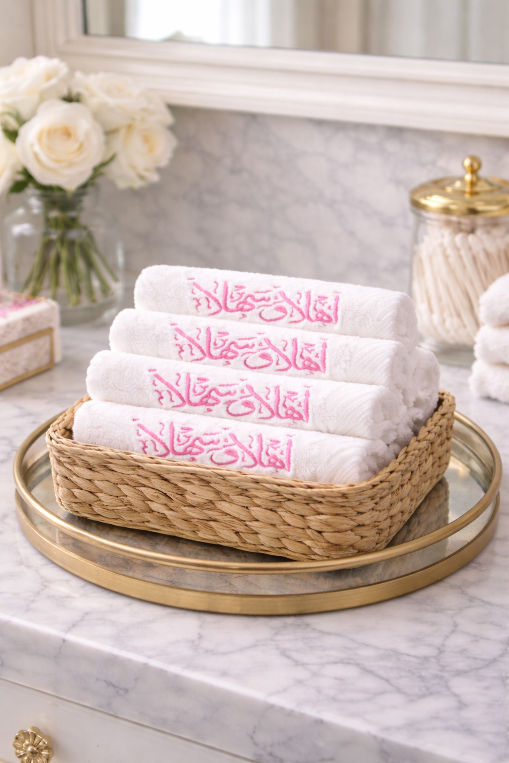 اهلاً و سهلاً washcloth set for guests bathroom set of 6