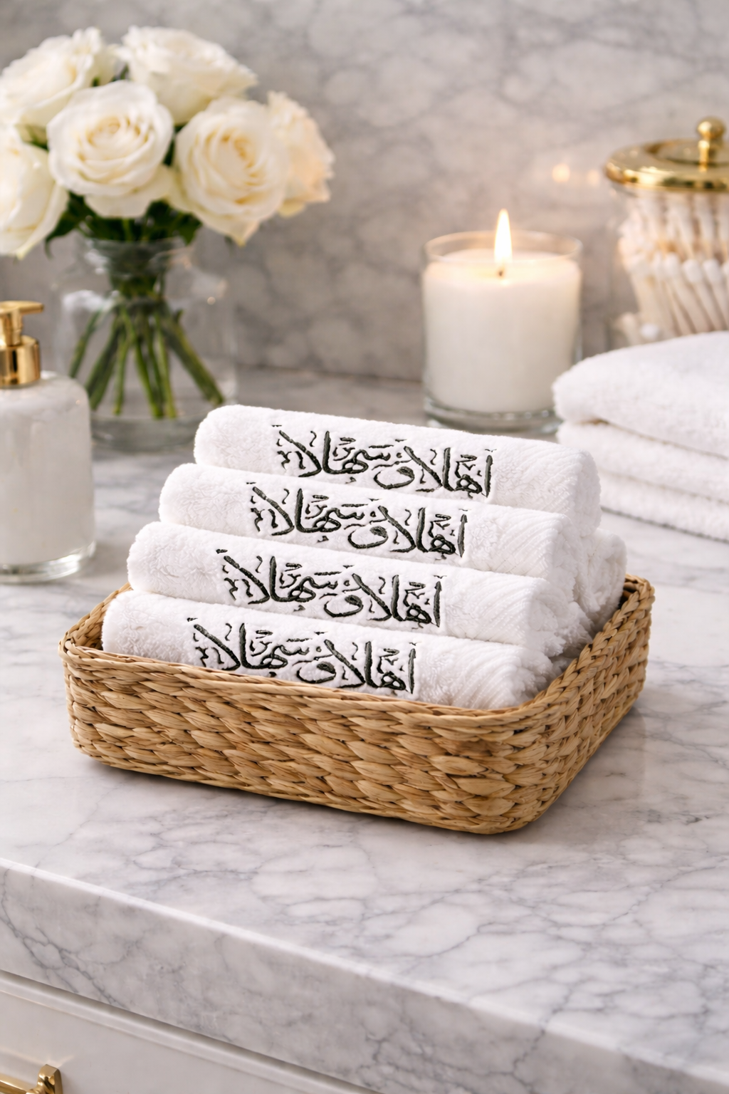 اهلاً و سهلاً washcloth set for guests bathroom set of 6