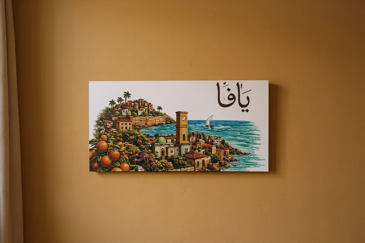 Baladi raised print wood panel