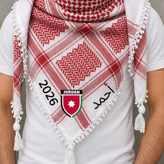 شماغ اردني Jordanian scarf personalized for World Cup 2026 ￼