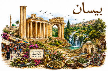 Baladi raised print wood panel