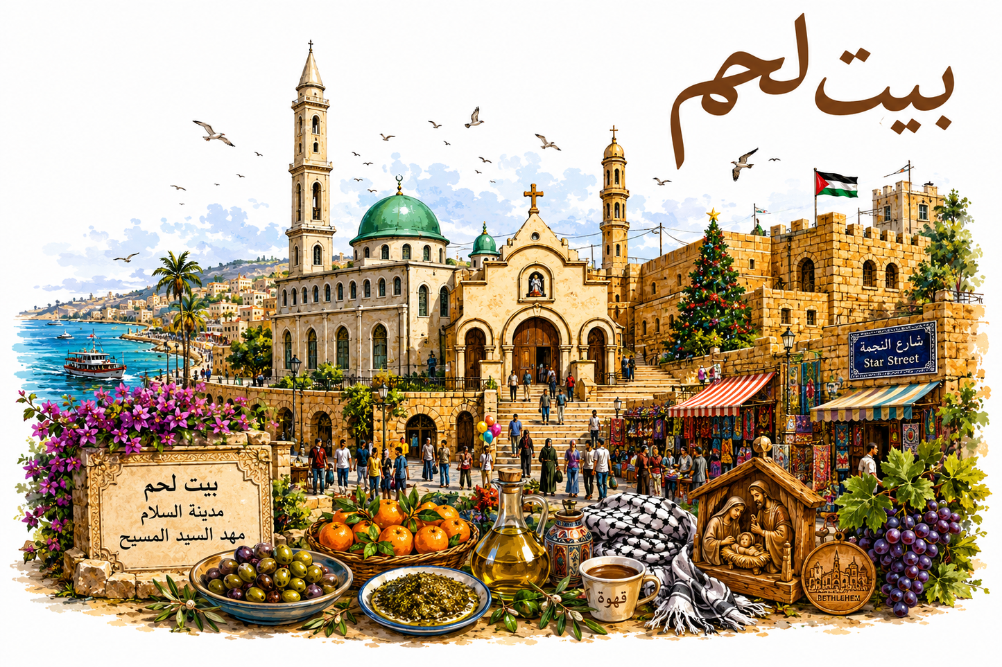 Baladi raised print wood panel