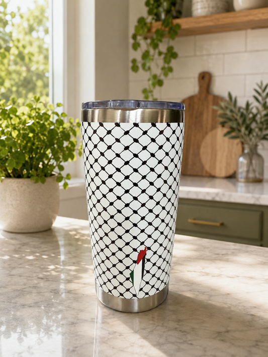 Palestinian Keffiyeh 20 oz Stainless Steel Insulated Coffee Tumbler