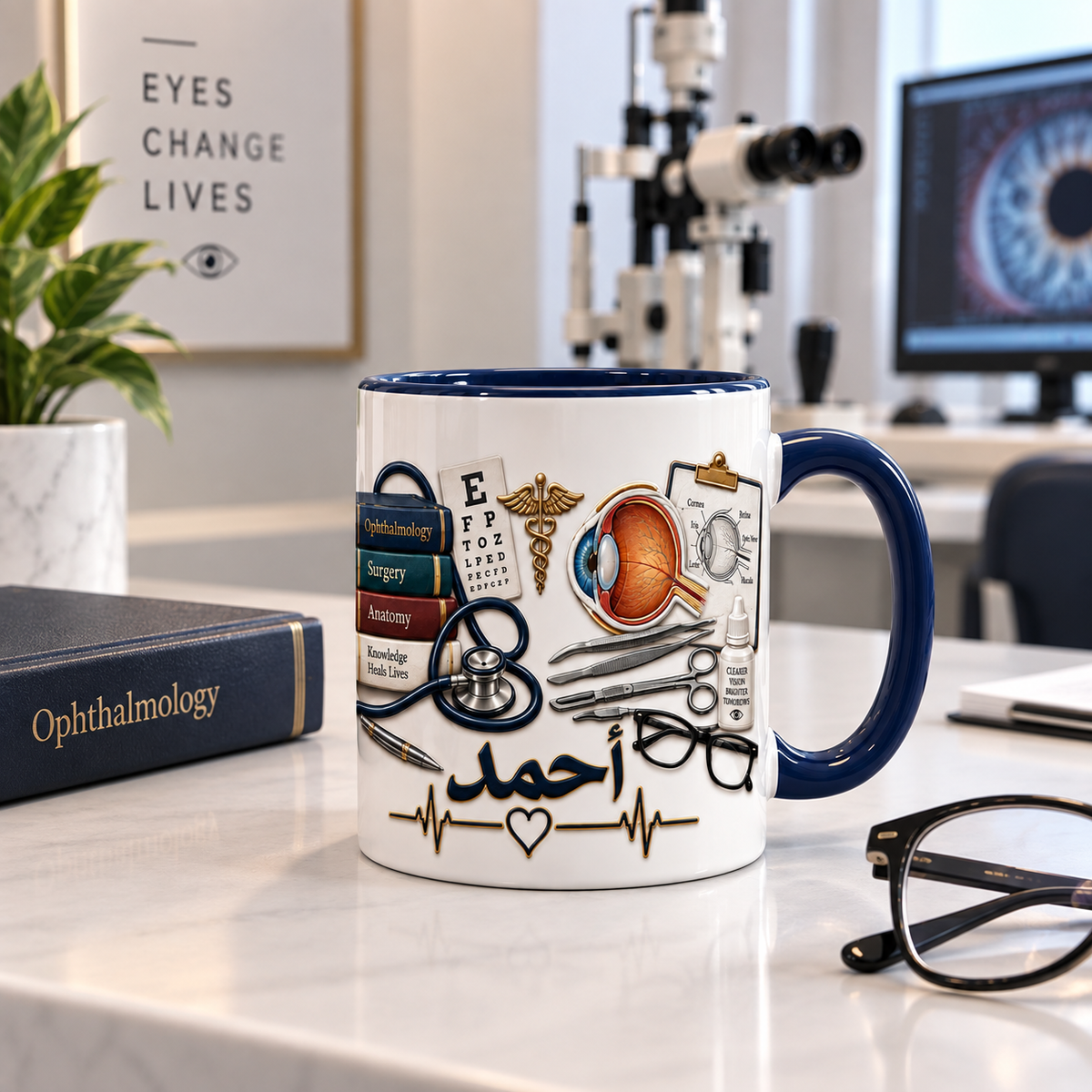 Personalized Ophthalmologist Mug with Arabic Name