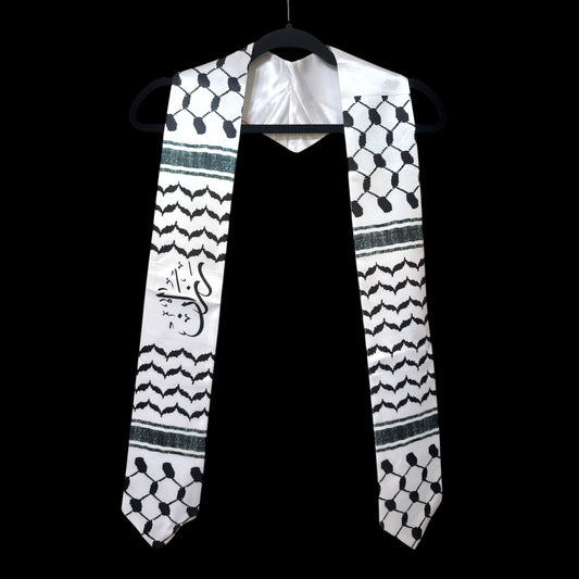 Kufia Print Graduation Stole with Name