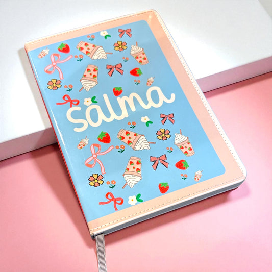 Strawberry Swirls Notebook – Designed by Salma