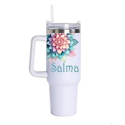 Pastel Paws & Petals 40 oz Personalized Tumbler