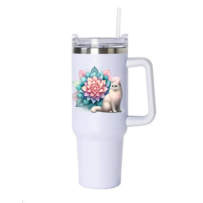 Pastel Paws & Petals 40 oz Personalized Tumbler