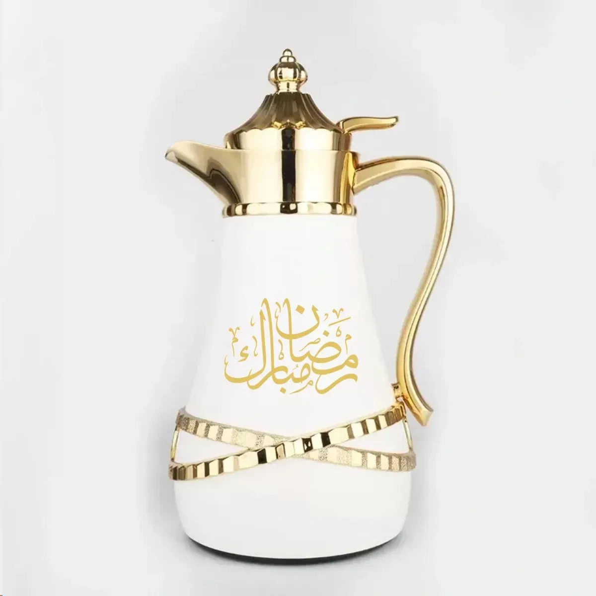 Luxury Custom Dallah White and Gold (Choose your text)